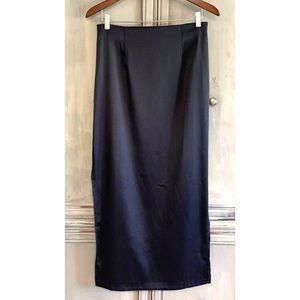 I.N. San Francisco Vintage 90's Midnight Blue Satin Skirt Sz 9 11